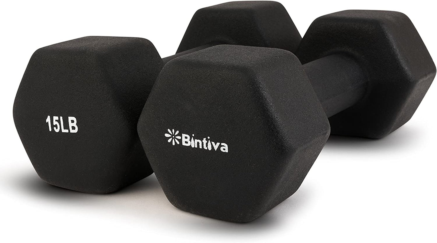 Bintiva Neoprene Hexagon Shaped Dumbbells - SchoolOutlet