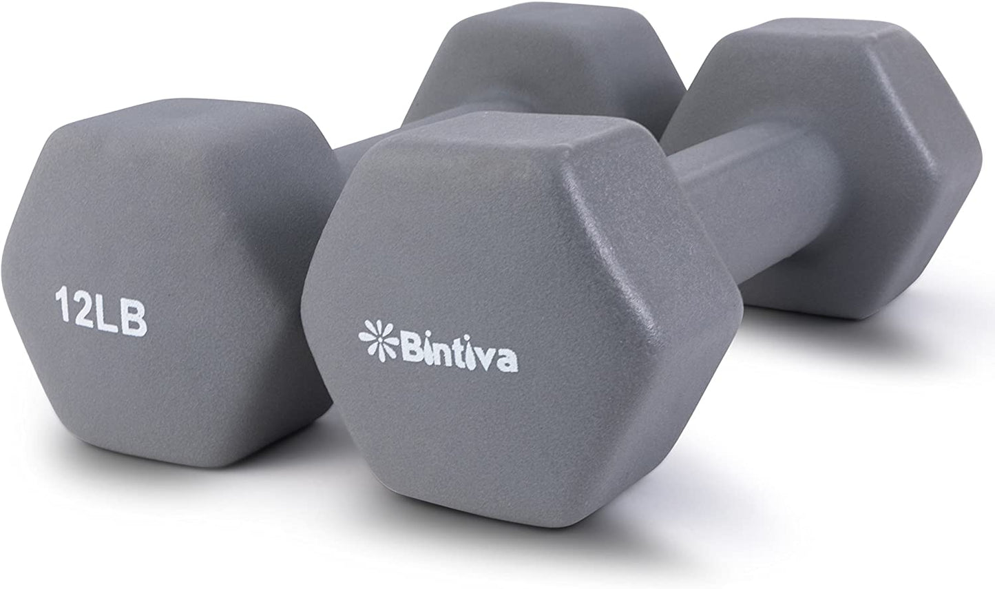 Bintiva Neoprene Hexagon Shaped Dumbbells - SchoolOutlet