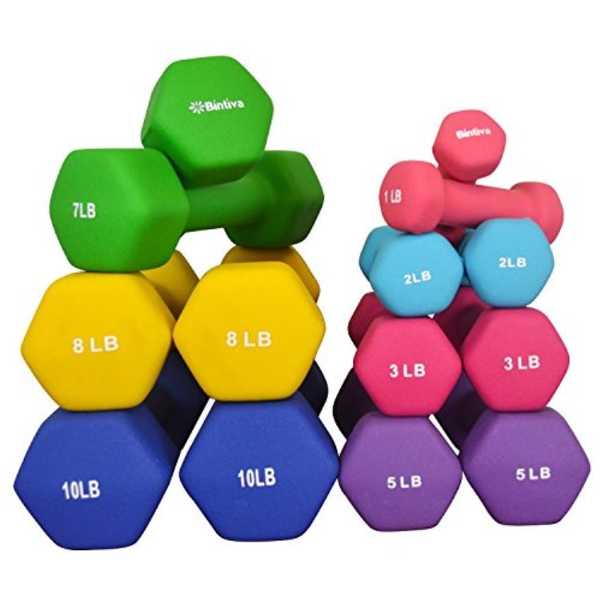 Bintiva Neoprene Hexagon Shaped Dumbbells - SchoolOutlet