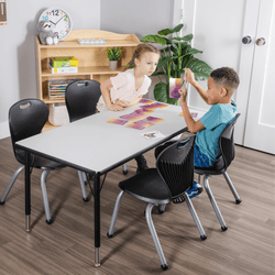 Bintiva Activity Table 18" x 30" with Height Adjustable Black Legs