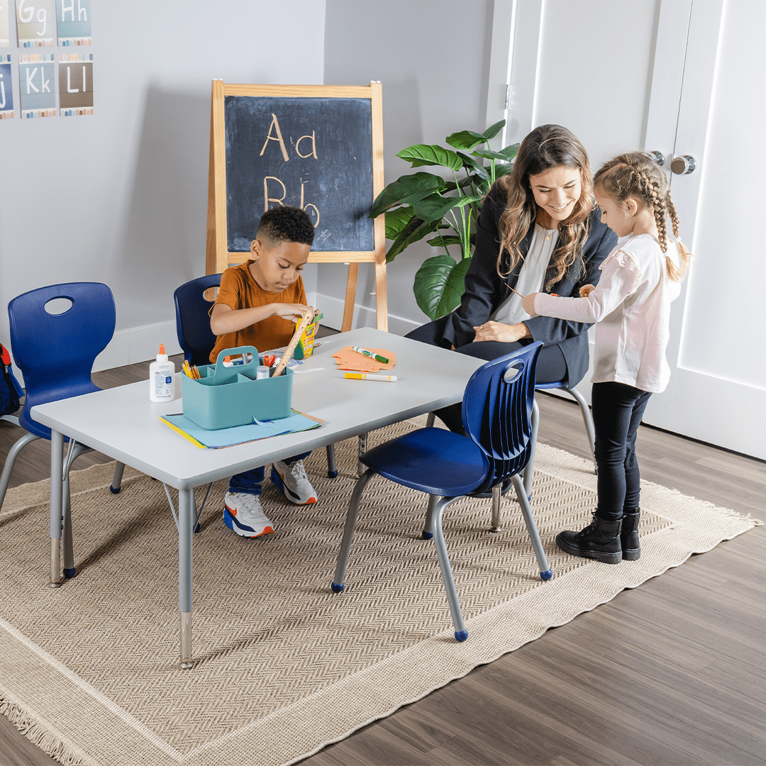 Bintiva NAAR Chair Series - Stacking School Chair 18" Height with Self Level Glides - SchoolOutlet