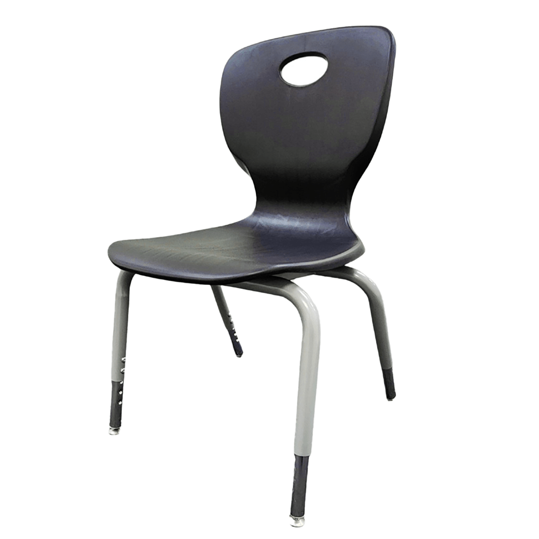 Bintiva NAAR Series Student School Chair - Adjustable Seat Height from 16" to 18" - Black - SchoolOutlet