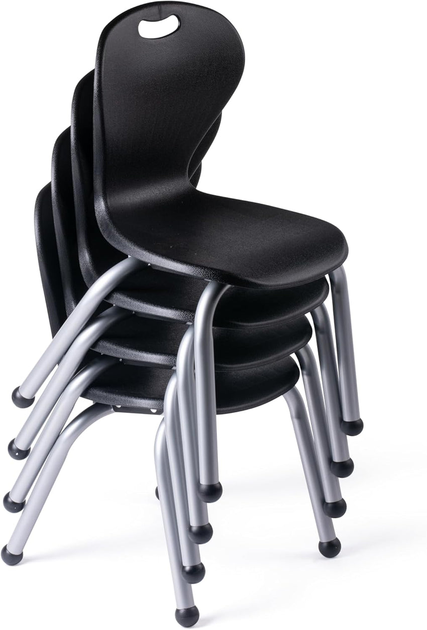 Bintiva ZUUL Stackable Chair Series - School Chair 12" Height with Ball Glides - SchoolOutlet
