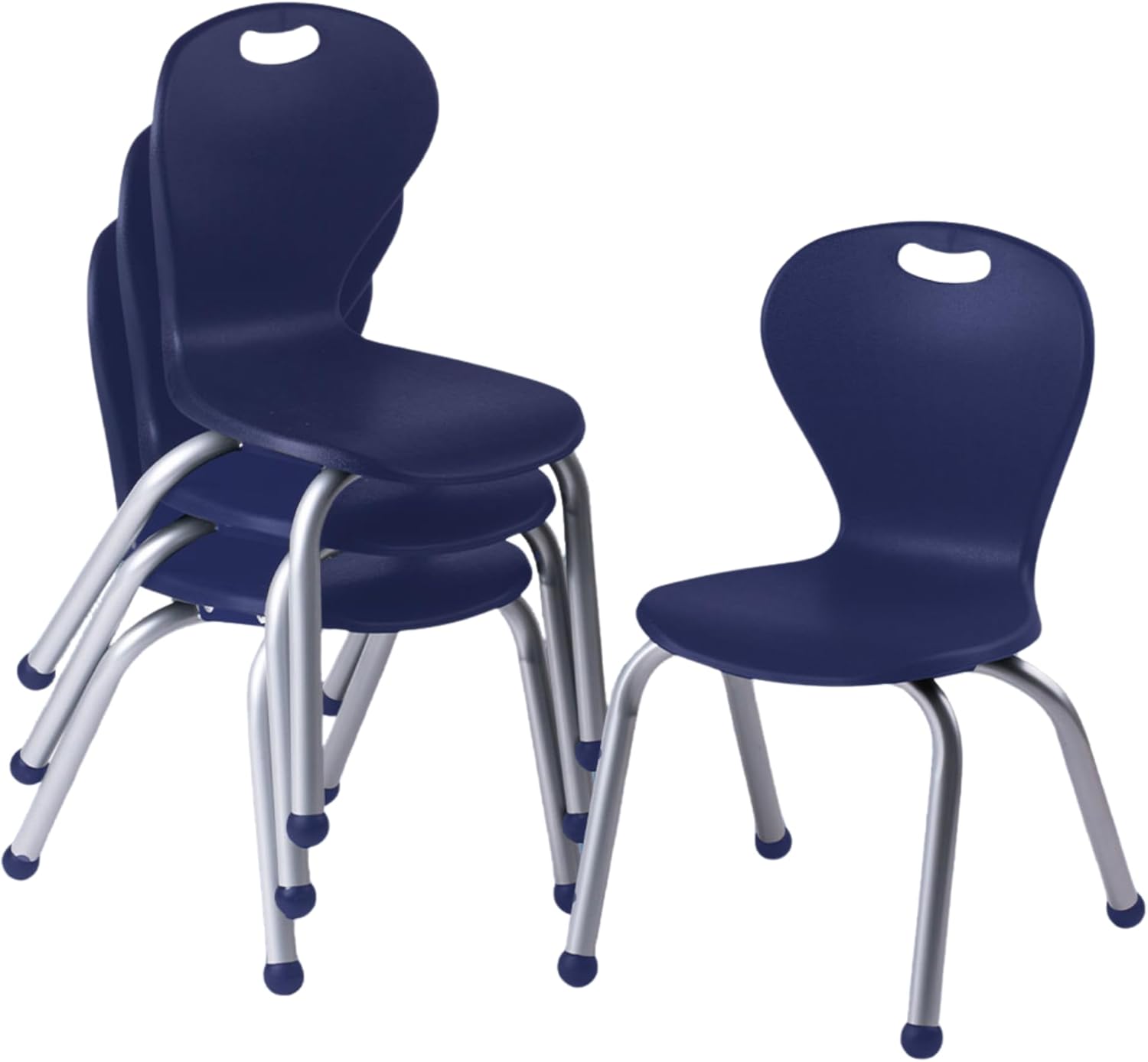 Bintiva ZUUL Stackable Chair Series - School Chair 12" Height with Ball Glides - SchoolOutlet
