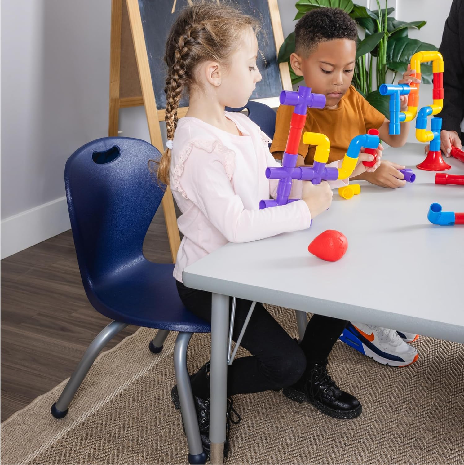 Bintiva ZUUL Stackable Chair Series - School Chair 12" Height with Ball Glides - SchoolOutlet