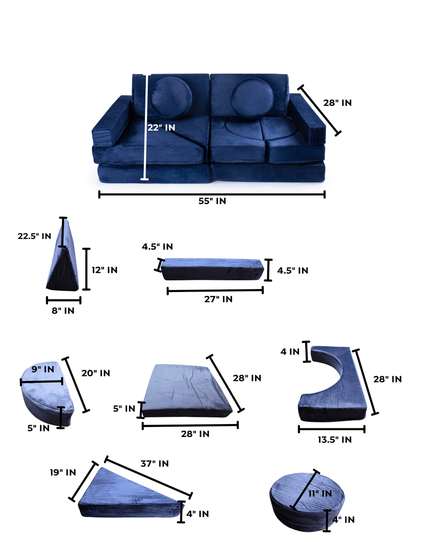Bintiva Modular Children’s Sofa Set (SC - MODSOFA - BLU - BT) - SchoolOutlet