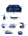Bintiva Modular Children’s Sofa Set (SC - MODSOFA - BLU - BT) - SchoolOutlet