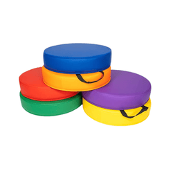 Bintiva Set of 6 Round Vinyl Floor Cushions 15 in Diameter
