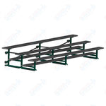 Jaypro Sports Bleacher - 3 Row - Tip & Roll, Single Foot Plank, Powder Coated - 15' L (BLCH-3TRGPC)