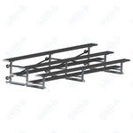 Jaypro Sports Bleacher - 3 Row - Tip & Roll, Single Foot Plank, Powder Coated - 15' L (BLCH-3TRGPC)