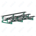 Jaypro Sports Bleacher - 3 Row - Tip & Roll, Single Foot Plank, Powder Coated - 15' L (BLCH-3TRGPC)