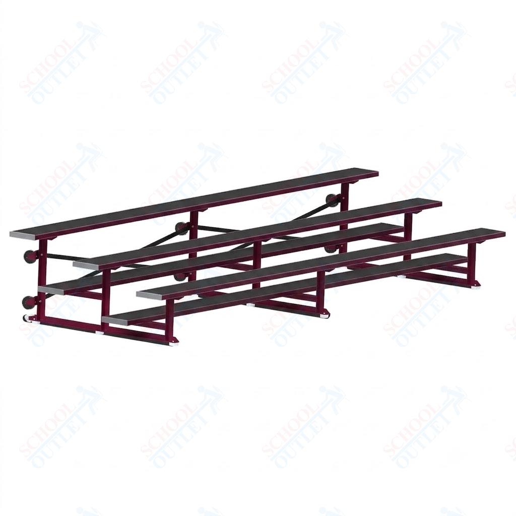 Jaypro Sports Bleacher - 3 Row - Tip & Roll, Single Foot Plank, Powder Coated - 15' L (BLCH-3TRGPC)