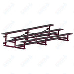 Jaypro Sports Bleacher - 3 Row - Tip & Roll, Single Foot Plank, Powder Coated - 15' L (BLCH-3TRGPC)