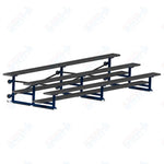 Jaypro Sports Bleacher - 3 Row - Tip & Roll, Single Foot Plank, Powder Coated - 15' L (BLCH-3TRGPC)