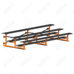 Jaypro Sports Bleacher - 3 Row - Tip & Roll, Single Foot Plank, Powder Coated - 15' L (BLCH-3TRGPC)