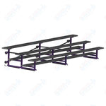 Jaypro Sports Bleacher - 3 Row - Tip & Roll, Single Foot Plank, Powder Coated - 15' L (BLCH-3TRGPC)