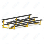 Jaypro Sports Bleacher - 3 Row - Tip & Roll, Single Foot Plank, Powder Coated - 15' L (BLCH-3TRGPC)