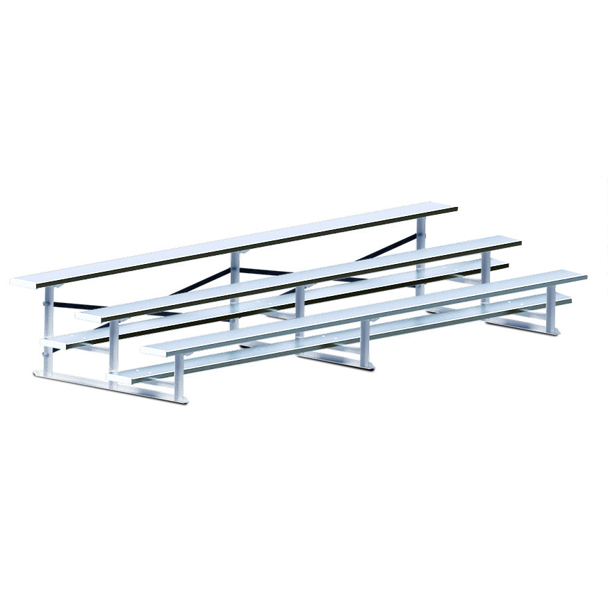 Jaypro Sports Bleacher - 3 Row - Single Foot Plank, Aluminum & Steel Bleachers - 15' L (BLCH-3)