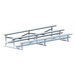 Jaypro Sports Bleacher - 3 Row - Single Foot Plank, Aluminum & Steel Bleachers - 15' L (BLCH-3)
