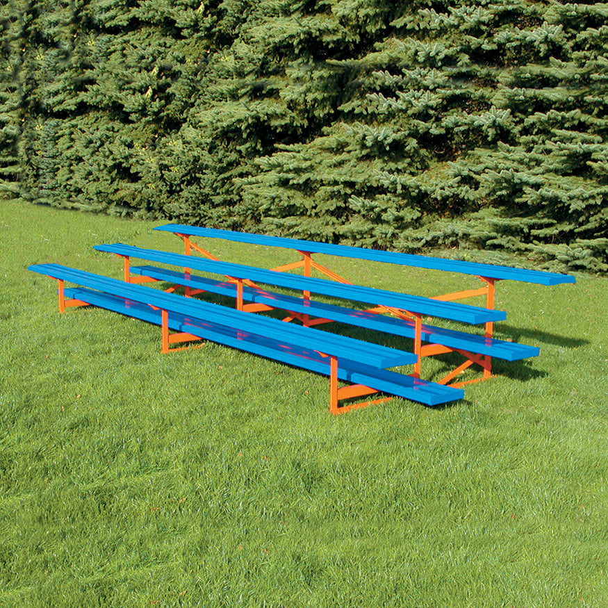 Jaypro Sports Bleacher - 3 Row - Single Foot Plank, All Aluminum Bleachers, Powder Coated - 15' L (BLCH-3ALPC)