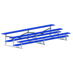 Jaypro Sports Bleacher - 3 Row - Single Foot Plank, All Aluminum Bleachers, Powder Coated - 15' L (BLCH-3ALPC)
