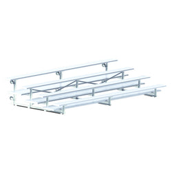 Jaypro Sports Bleacher  - 4 Row - Tip & Roll, Double Foot Plank - 15' L - Aluminum frame (BLDP-4TRG)