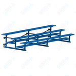 Jaypro Sports Bleacher - 3 Row - Tip & Roll, Single Foot Plank, Powder Coated - 15' L (BLCH-3TRGPC)