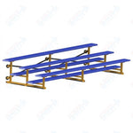Jaypro Sports Bleacher - 3 Row - Tip & Roll, Single Foot Plank, Powder Coated - 15' L (BLCH-3TRGPC)