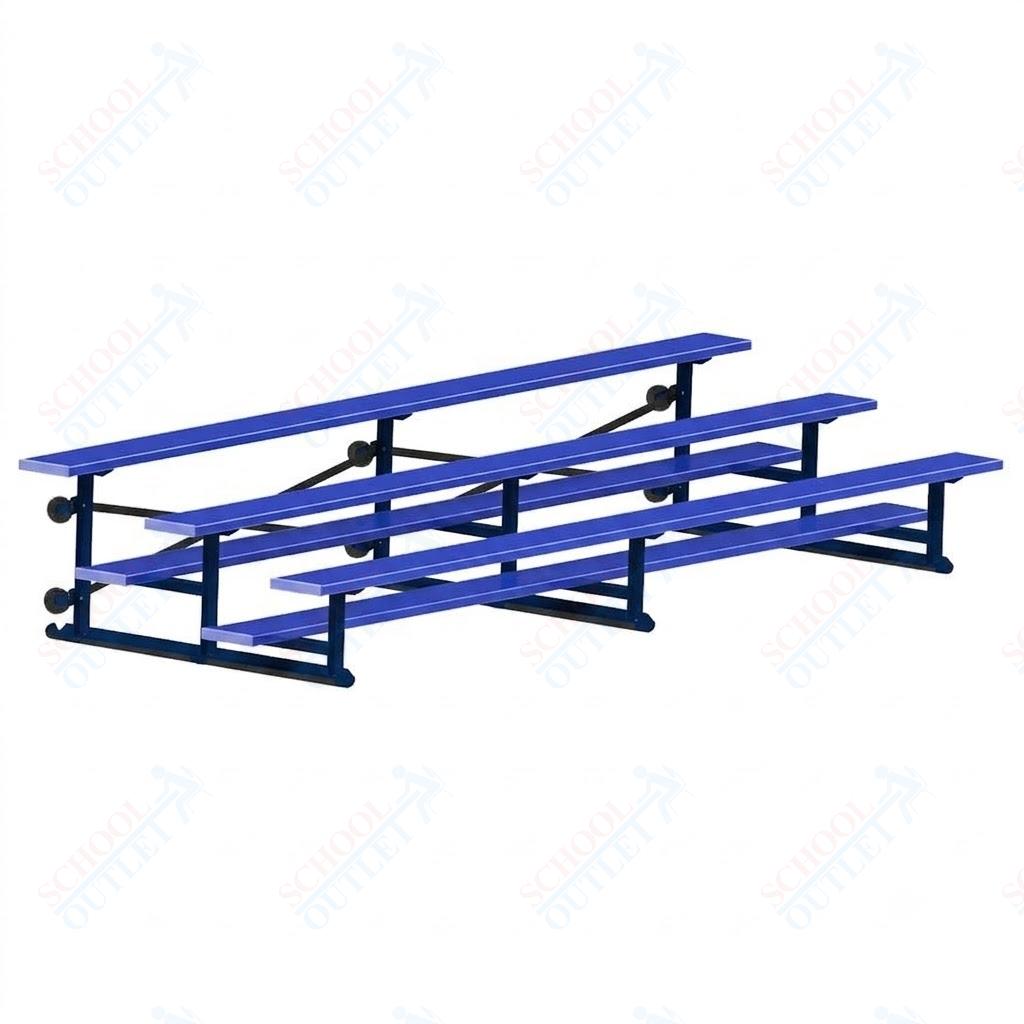 Jaypro Sports Bleacher - 3 Row - Tip & Roll, Single Foot Plank, Powder Coated - 15' L (BLCH-3TRGPC)