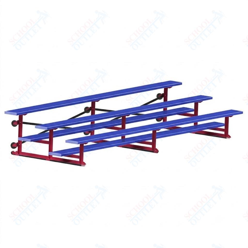 Jaypro Sports Bleacher - 3 Row - Tip & Roll, Single Foot Plank, Powder Coated - 15' L (BLCH-3TRGPC)