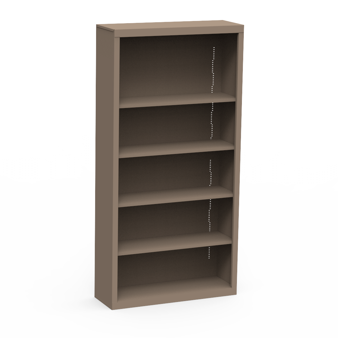 Virco 72" Metal Bookcase with Five Shelves 36"W x 12"D x 72"H (BOOKCASE-BCM3672)