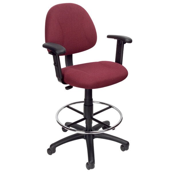 Boss Drafting Stool with Footring and Adjustable Arms (B1616) - SchoolOutlet