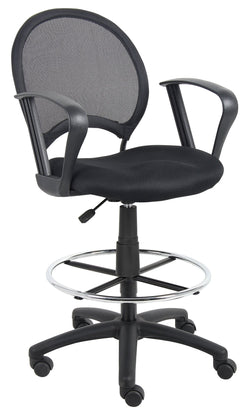 Boss Mesh Drafting Stool with Loop Arms, Black (B16217)
