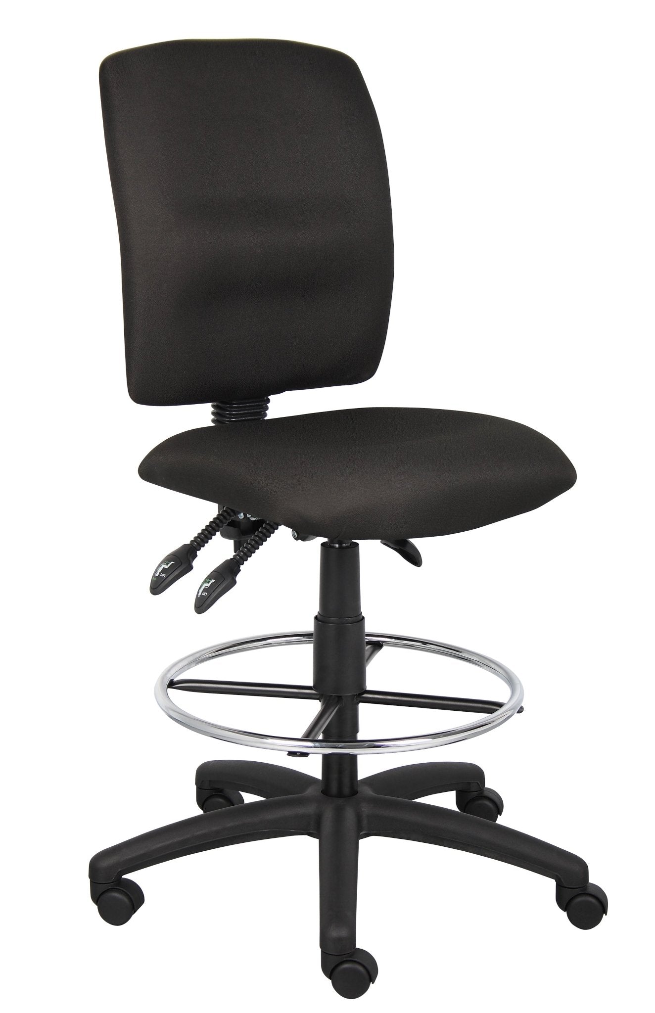 Boss Multi - Function Fabric Drafting Stool, Black (B1635) - SchoolOutlet