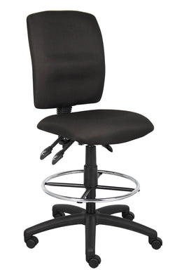 Boss Multi-Function Fabric Drafting Stool, Black (B1635)