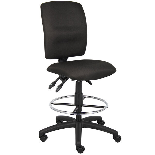 Boss Multi - Function Fabric Drafting Stool, Black (B1635) - SchoolOutlet