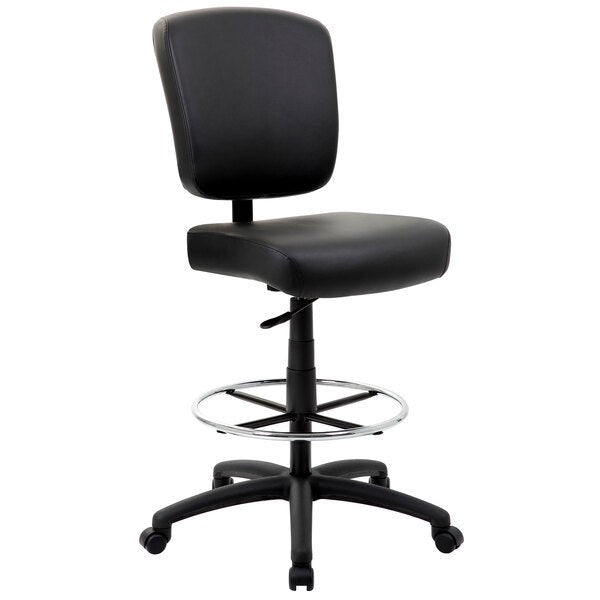 Boss CaressoftPlus Heavy - Duty Oversized Drafting Stool, Black (B1680) - SchoolOutlet