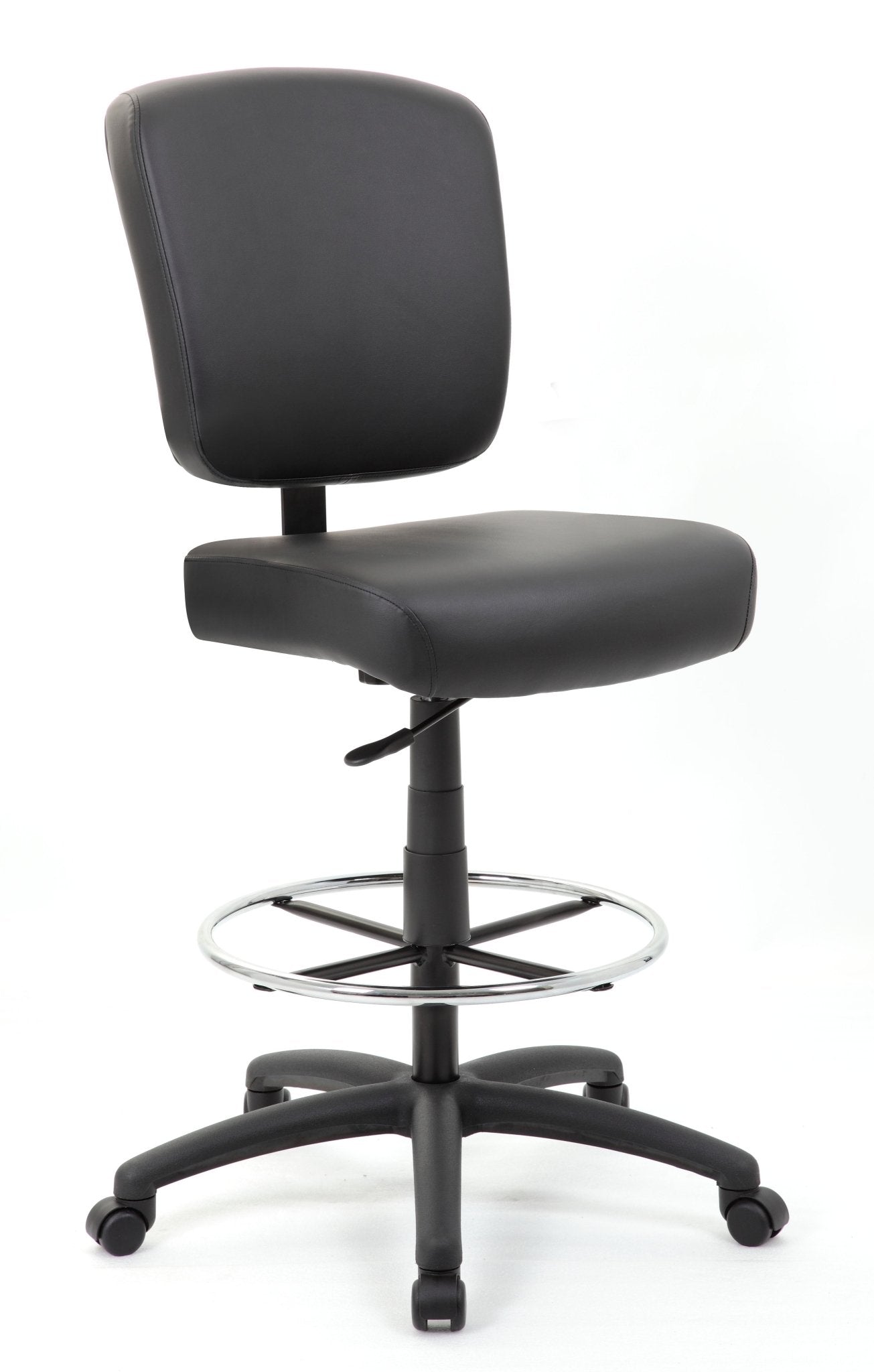 Boss CaressoftPlus Heavy - Duty Oversized Drafting Stool, Black (B1680) - SchoolOutlet