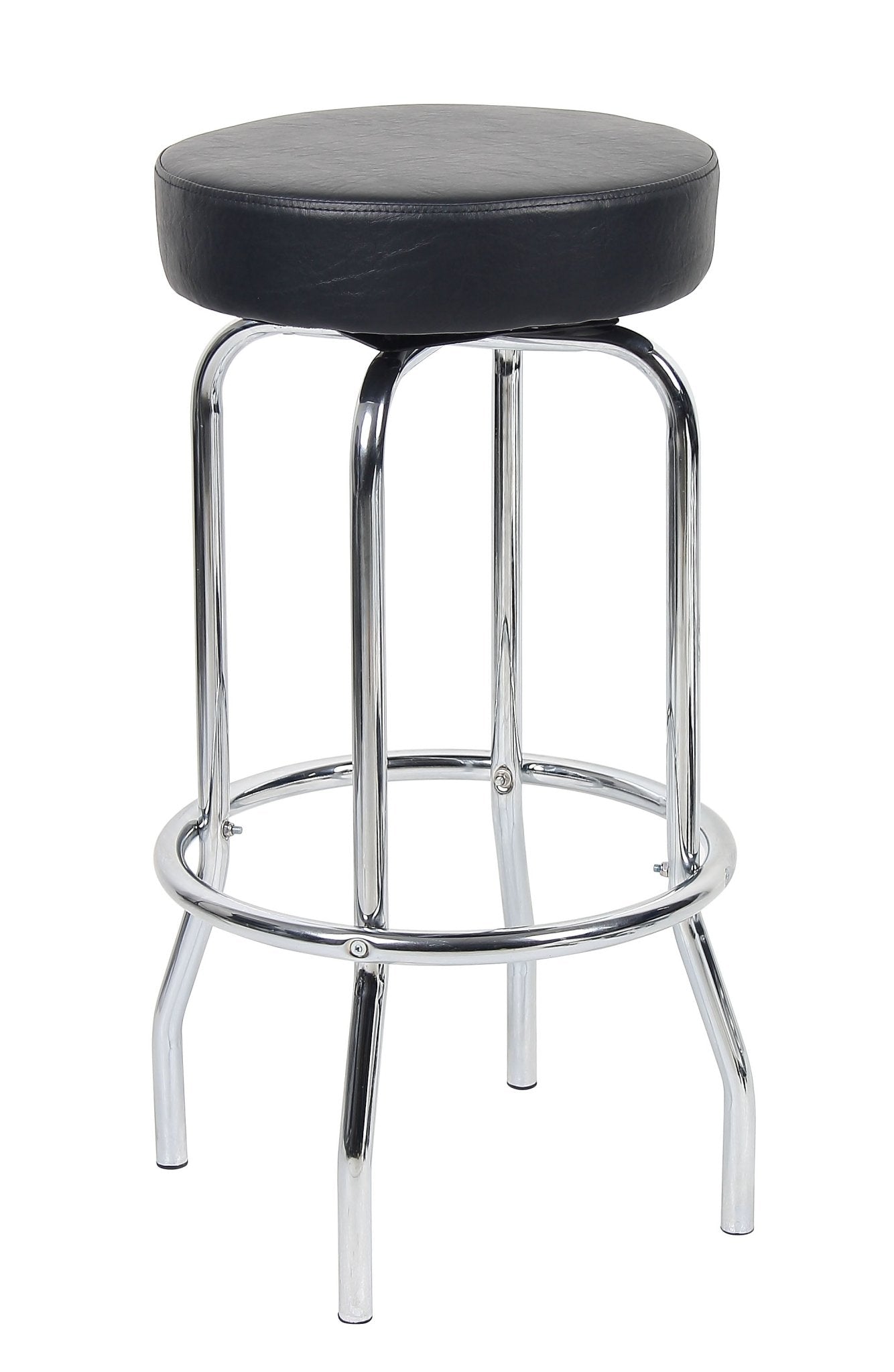 Boss Office 29" Chrome Stool, Black (B229) - SchoolOutlet
