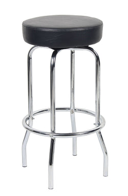 Boss Office 29" Chrome Stool, Black (B229)