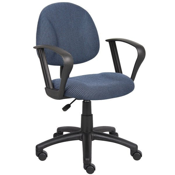 Boss Tweed Perfect Posture Deluxe Office Task Chair with Loop Arms (B317) - SchoolOutlet