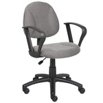 Boss Tweed Perfect Posture Deluxe Office Task Chair with Loop Arms (B317) - SchoolOutlet