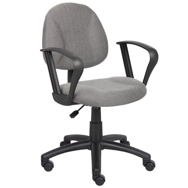 Boss Tweed Perfect Posture Deluxe Office Task Chair with Loop Arms (B317) - SchoolOutlet