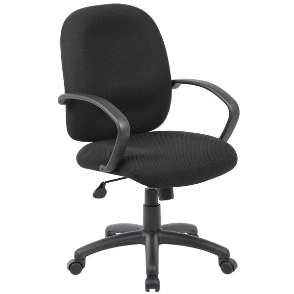 Boss Executive Tweed Ergonomic Budget Task Chair, Black (B500) - SchoolOutlet