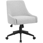 Boss Boyle Poly - Linen Weave Desk Chair with Casters, Grey (B576) - SchoolOutlet