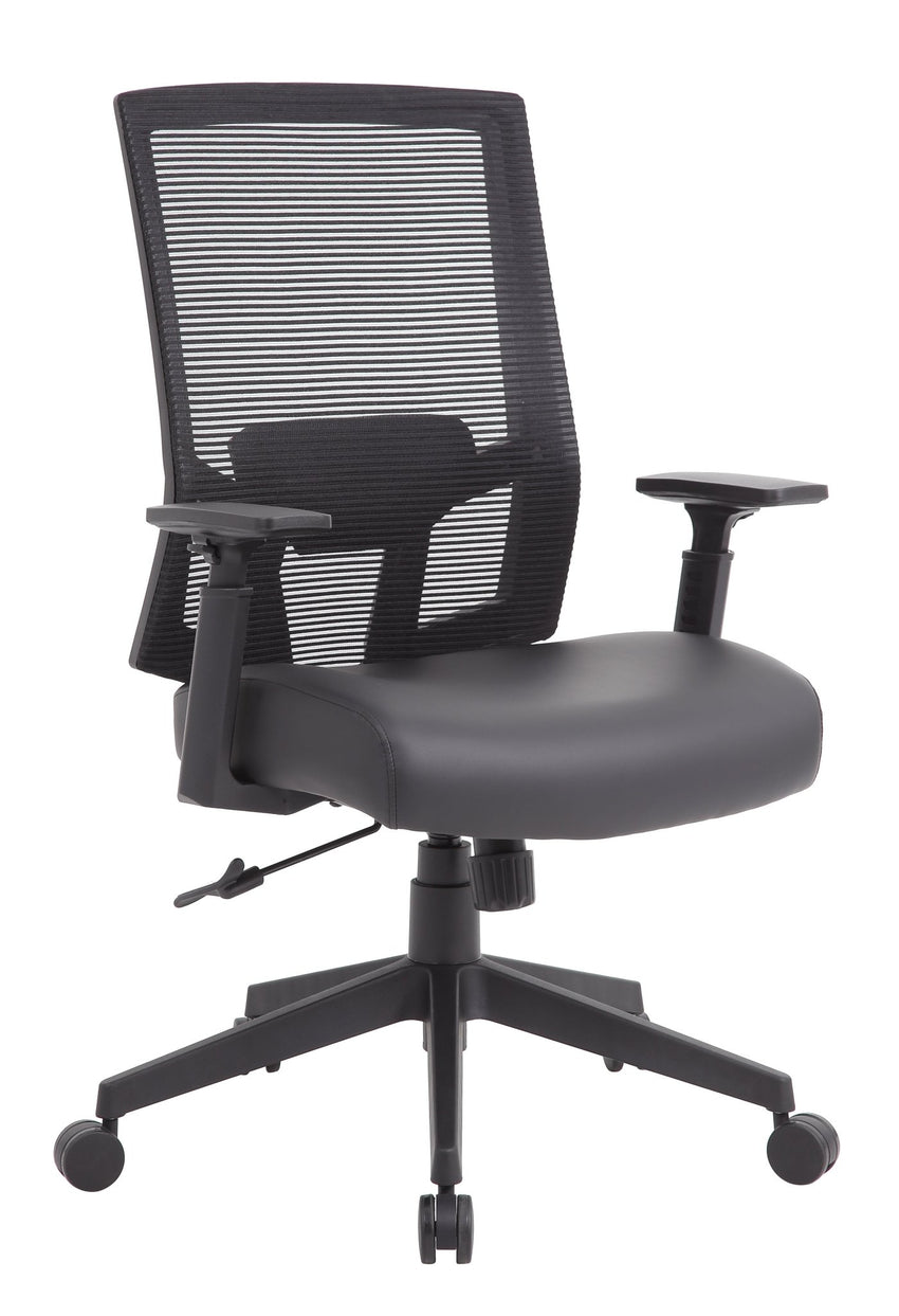 Boss Mesh Back Task Chair with Casters, Black (B6044AM) - SchoolOutlet