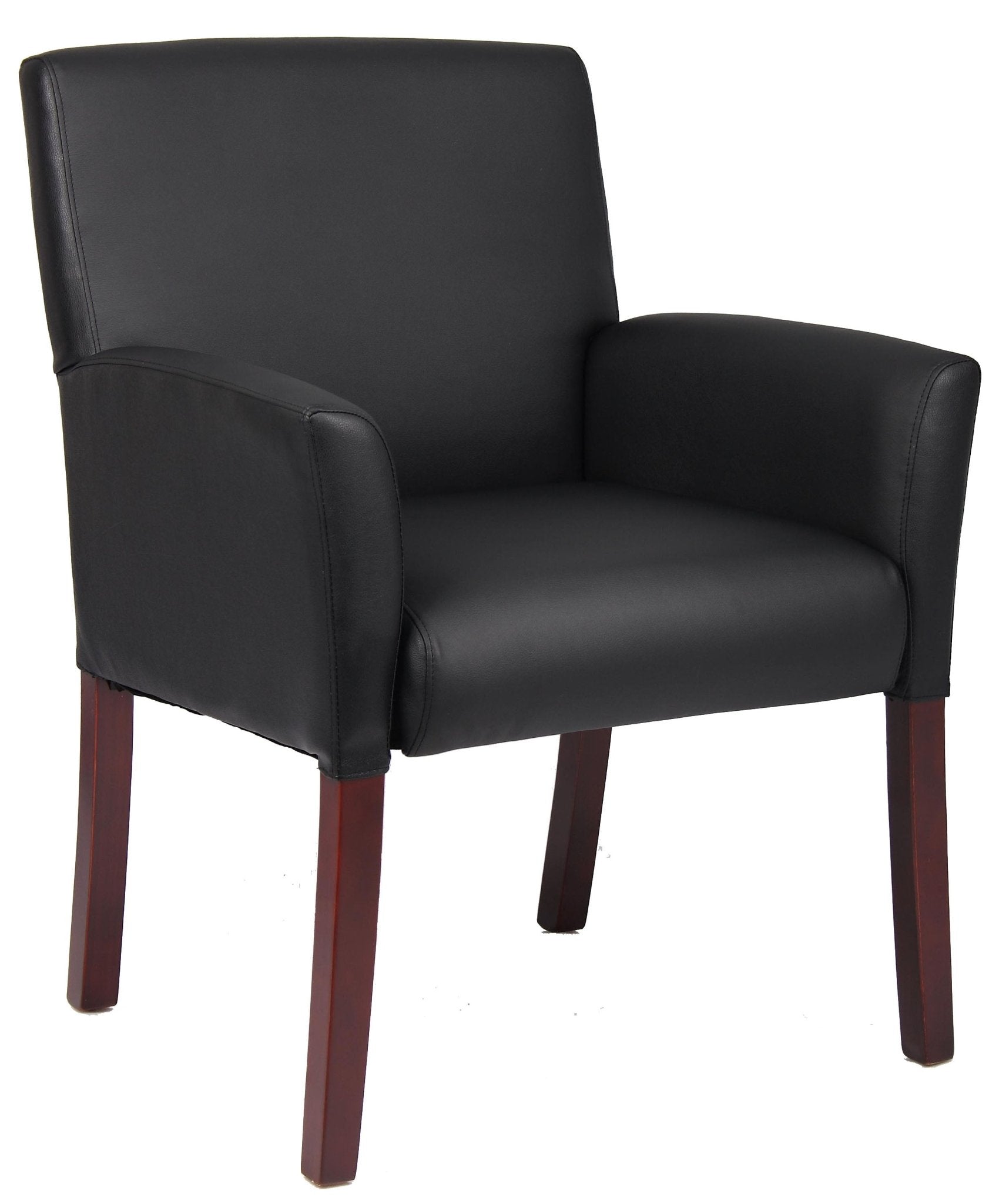 Boss Box Arm guest, accent or dining chair, Black (B619) - SchoolOutlet