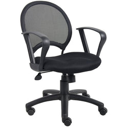 Boss Mesh Chair with Loop Arms, Black (B6217)