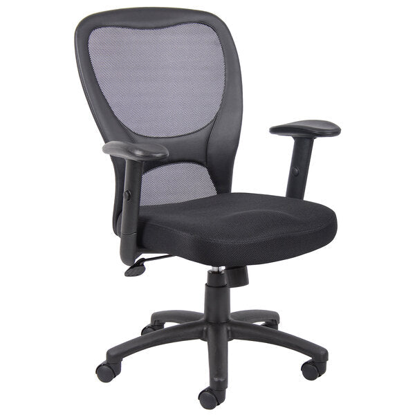 Boss Budget Mesh Task Chair, Black (B6508) - SchoolOutlet