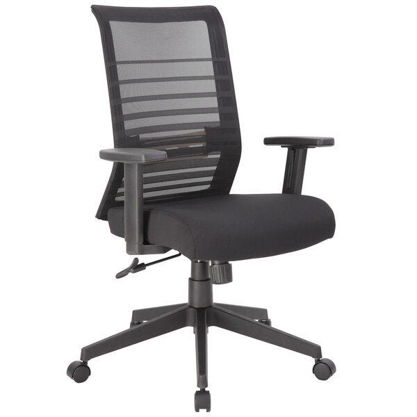 Boss Mesh Task Chair with Synchro - Tilt Mechanism, Black (B6566) - SchoolOutlet